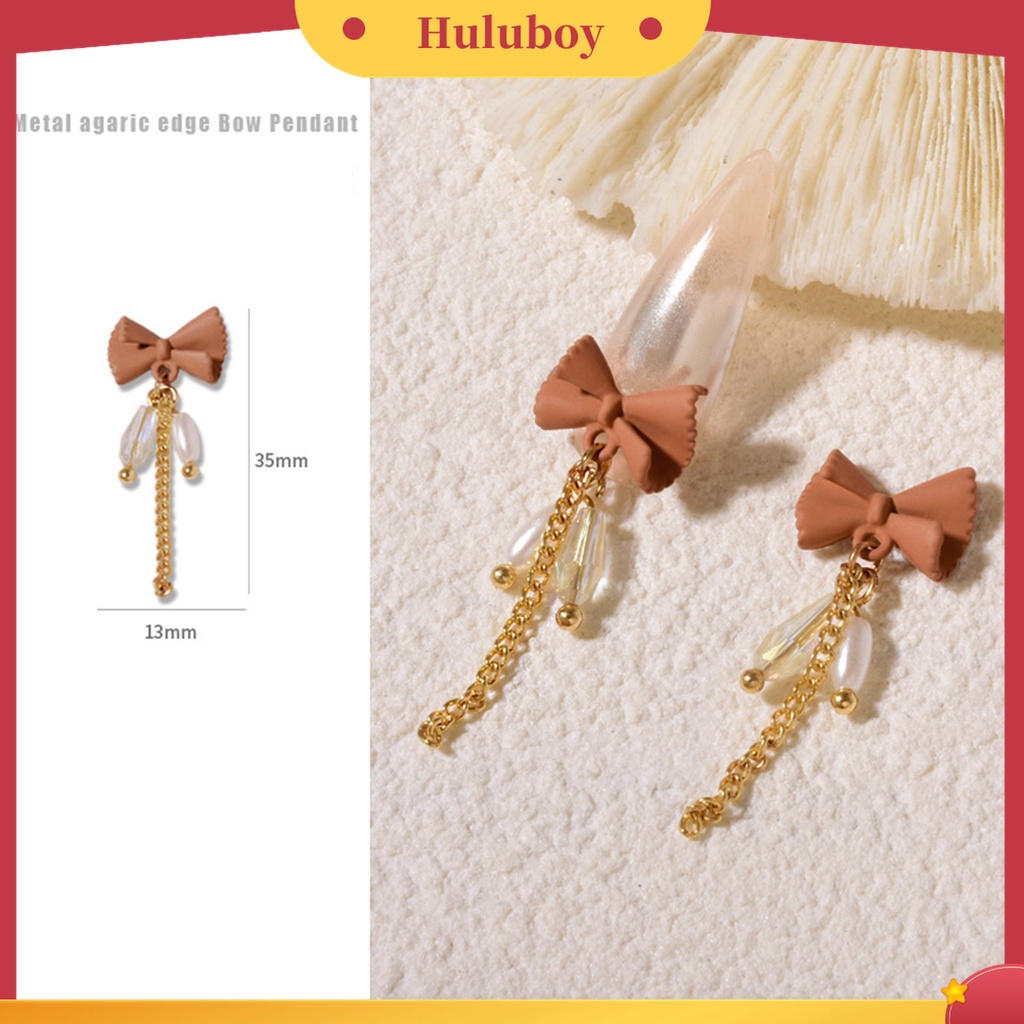 Huluboy Huluboy♡ 3 Pcs / Set Ornamen Rantai Cincin Pita 3D Efek Tidak Pudar Untuk Dekorasi Kuku Manicure Wanita
