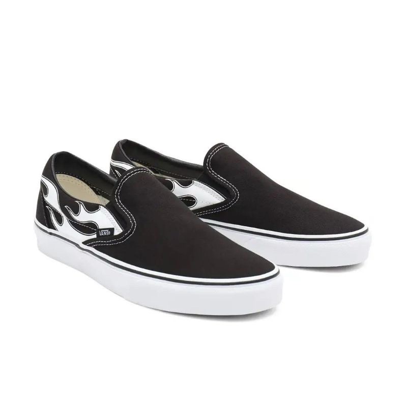 Vans Slip On Black white Flame White Original