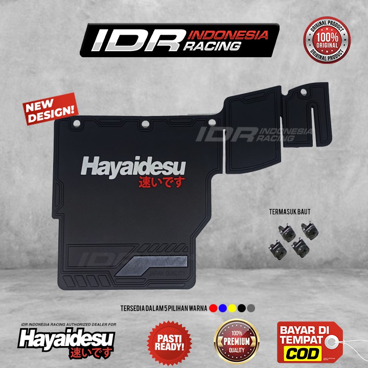 Hayaidesu Mudflap Yamaha Aerox Old New Connected Mud Flap Guard Karet Penahan Lumpur Motor Premium