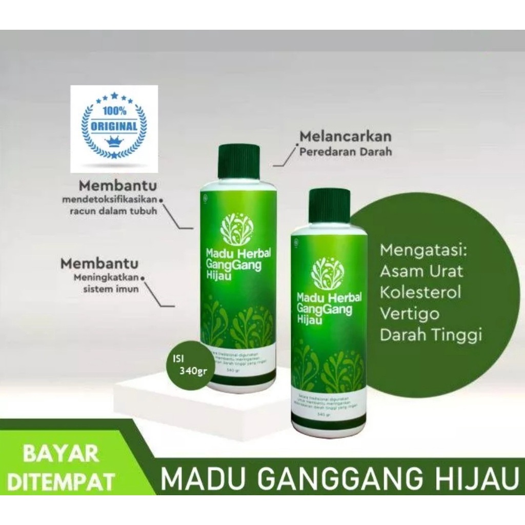 NEW!!! Madu Herbal Ganggang Hijau Isi 340gr - Obat Herbal Darah Tinggi Strok Asam Urat Nyeri Sendi Vertigo Kolestrol