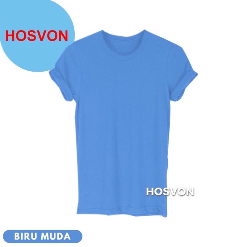 BIRU MUDA Cotton Combed 20s Lengan Pendek (PRIA &amp; WANITA) SIZE S-XXXL