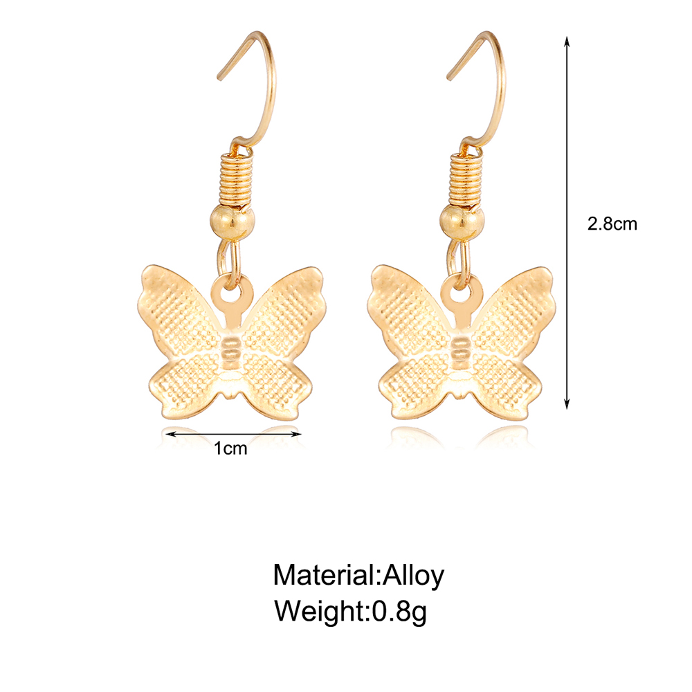 Korean Fashion Simple Butterfly Gold Earrings Sweet Temperament Silver Earring Jewelry Accessories