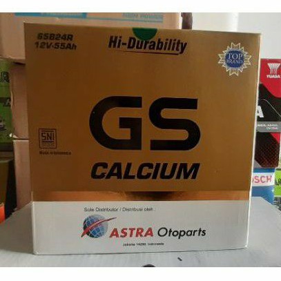 Aki GS Astra Calcium 65B24R / NS60 12volt 55 amper Aki kering