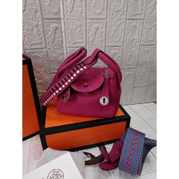 tas fashion import Lindi mini 2 tali free box, tas bahu dan selempang mini double strap