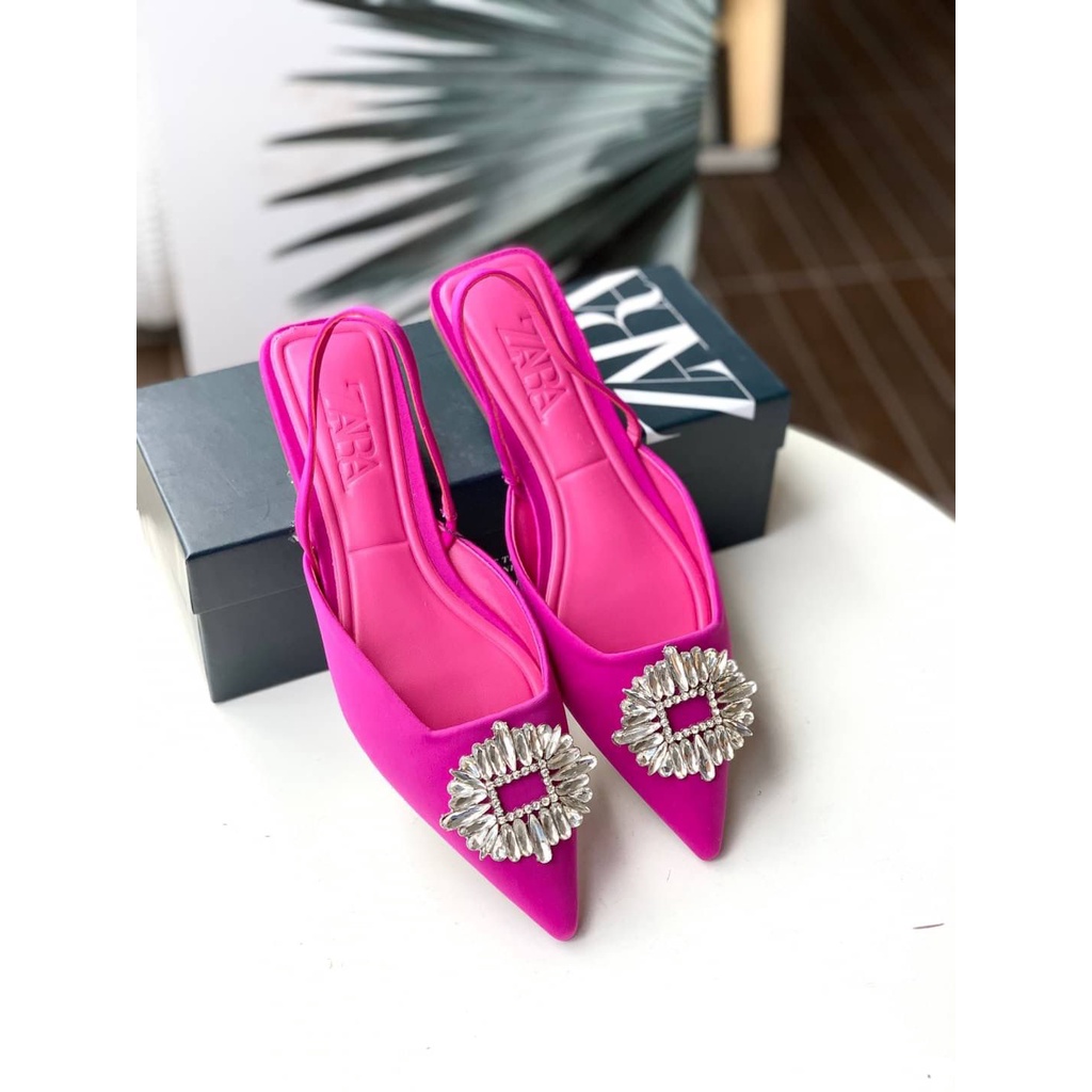 [7.7 Boombastis Sale⚡] - SEPATU WANITA IMPORT BRANDED FLAT ZS372 SLINGBACK PREMIUM