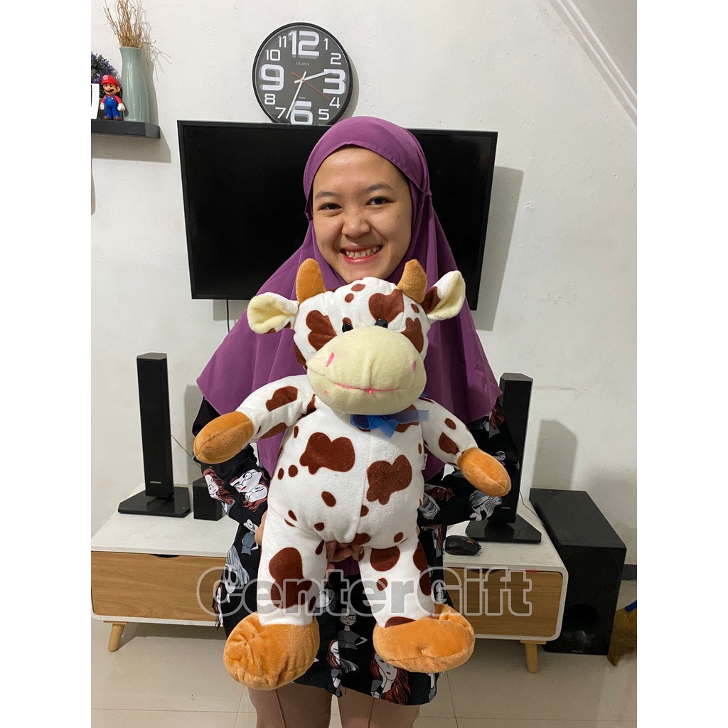 Boneka Sapi Berdiri Lucu Bahan Yelvo Halus Tinggi 50CM SNI