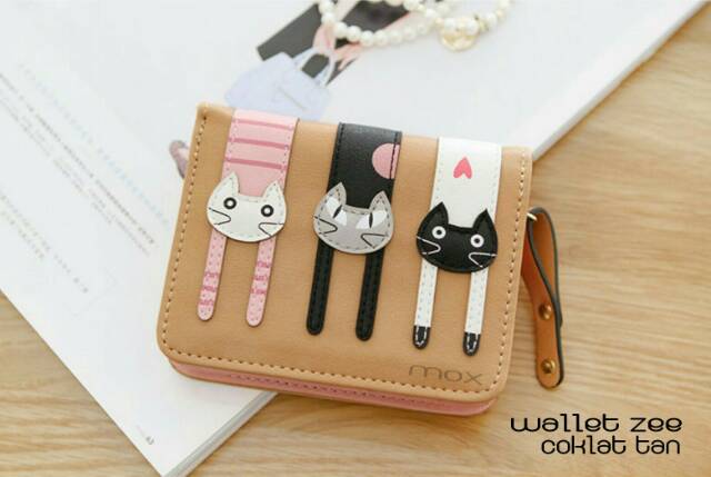 Dompet Wanita Lipat Mini Motif 3 KUCING SELONJORAN MINI YAA