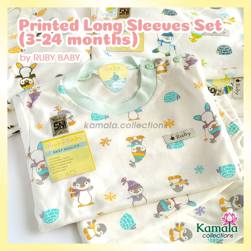 Baju Bayi - RUBY BABY - Setelan Tangan & Celana Panjang Motif Pinguin