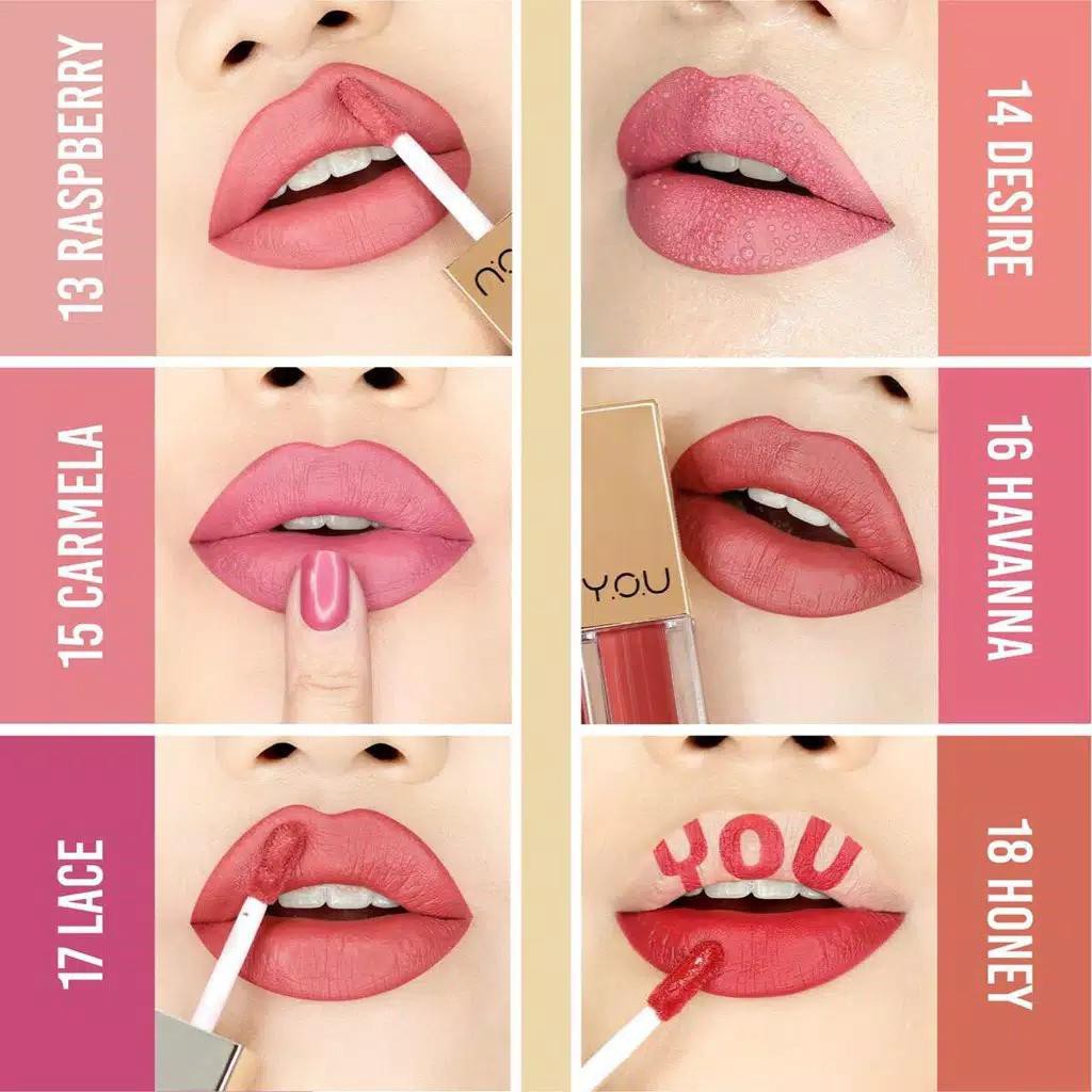 YOU The Gold One Rouge Velvet Matte Lip Cream 4.5 g Quick Dry and Long Lasting Resmi Original