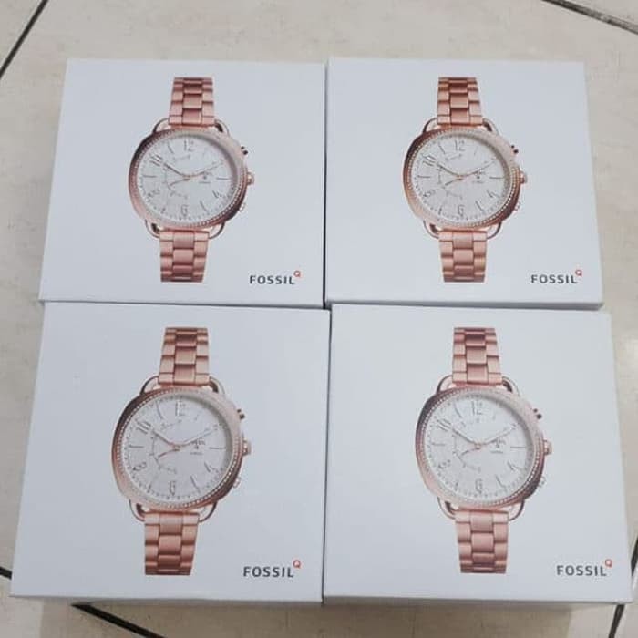 Jam Fossil q hybrid ftw1208 roseGold Original