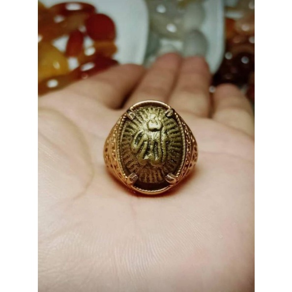 Batu cincin besi kuning lafaz allah
