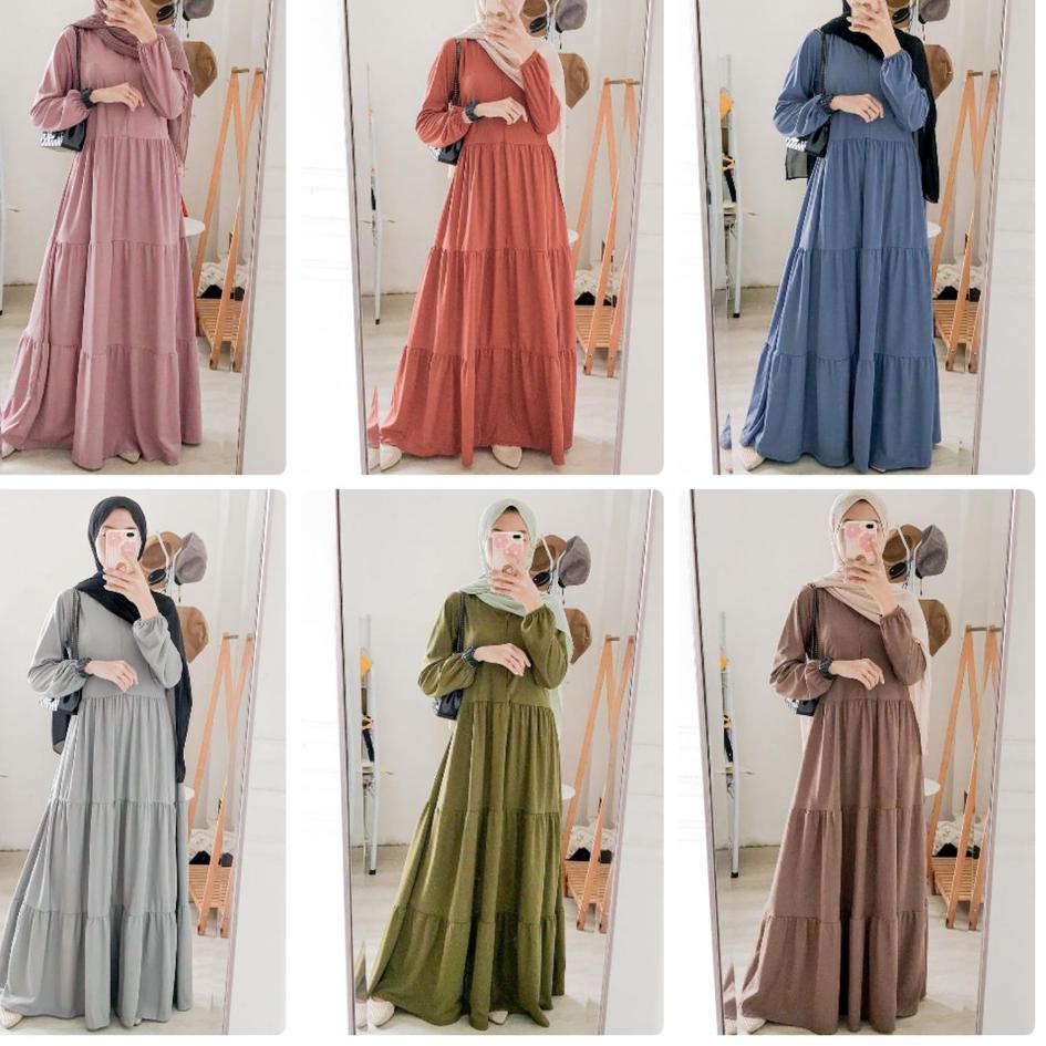 Lunara Maxy / Gamis Muslim Dropknit Susun Grosir Seragam Pengajian ‣ MW.26Au22ᴹ