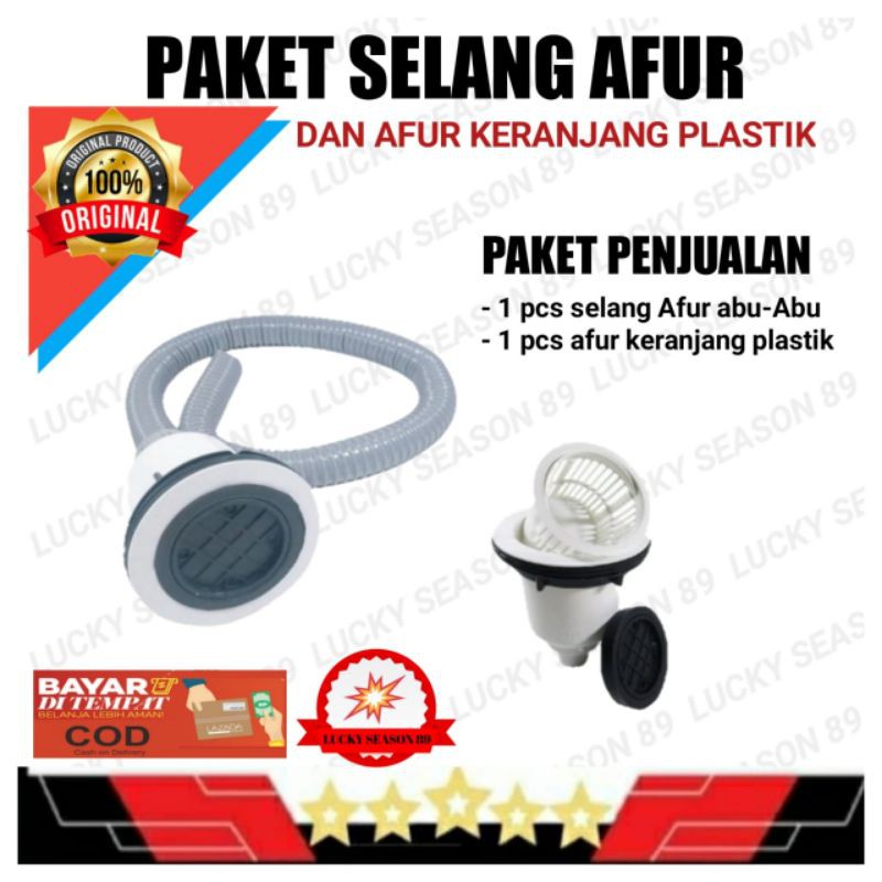 Paket Afur Plastik Dan Selang Bak Cuci Piring Abu Abu