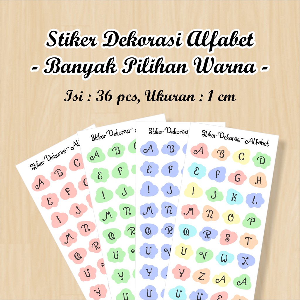 

Stiker Huruf Sticker Alphabet Pastel Diary Sticker Dekorasi Jurnal Scrapbook