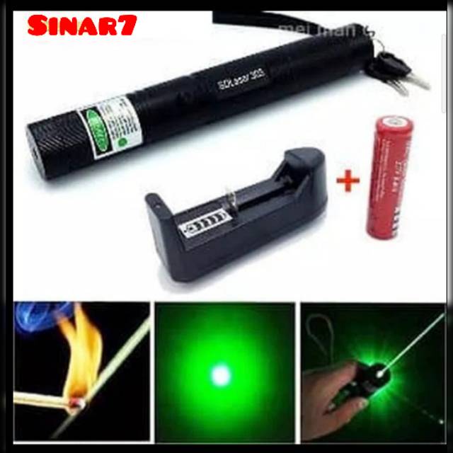 Green Laser pointer 303 rechargeable baterai