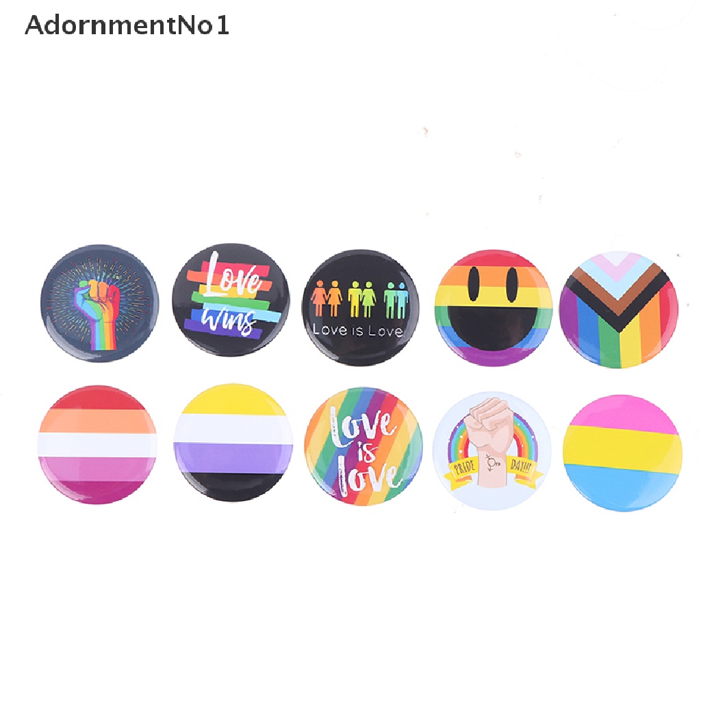 (AdornmentNo1) Lgbt Bros / Pin Bentuk Jari Tangan Pelangi Bahan Metal Untuk Aksesoris Denim / Pakaian