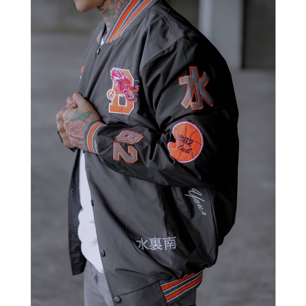 THE BOJIEL ORIGINAL Jaket Baseball Varsity  Bomber Bordir Emblem Oversize Terbaru Pria Wanita Kekinian