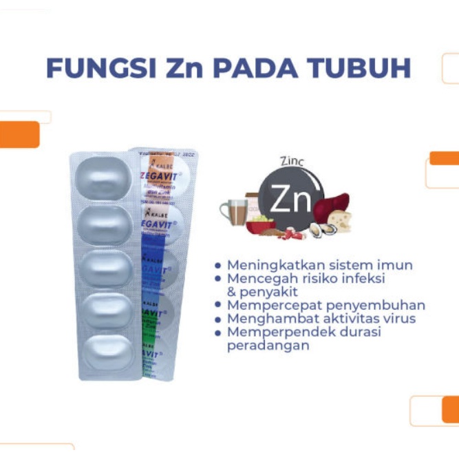 ZEGAVIT MULTIVITAMIN DAN ZINK BOX 10 BLISTER ISI 50 KAPLET / SUPLEMEN KESEHATAN