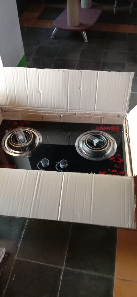 Kompor Tanam Kaca Gas Tanam Duduk Progas Hitam Tempered Glass 2 Tungku Super Irit Api Biru