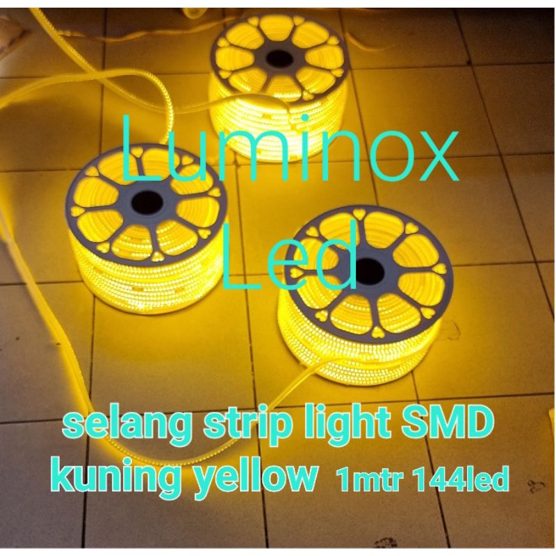 selang led yellow 2835 smd 144led / strip light ceiling plafon 2835 smd kuning 220volt