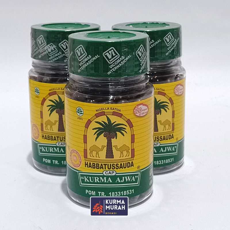 Habbatussauda Cap Kurma Ajwa Serbuk Asli 120 Kapsul