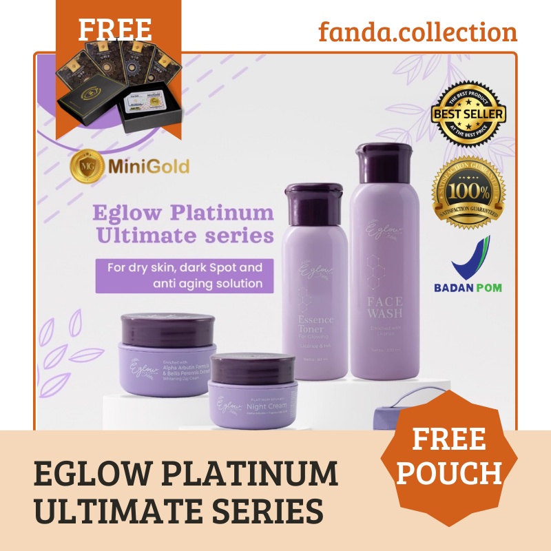 EGLOW PLATINUM PAKET ULTIMATE/PAKET ACNE/PAKET WHITENING BPOM ORIGINAL/SKINCARE GLOWING VIRAL