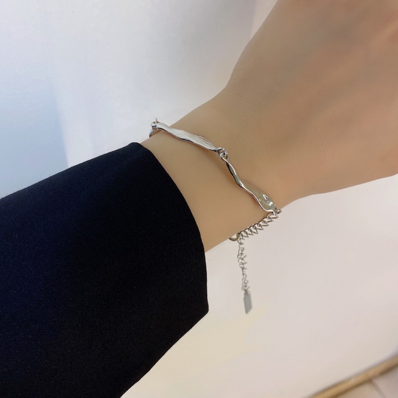 2022 Gelang Tangan Rantai Metal Simple Trendy Warna Permen Untuk Wanita