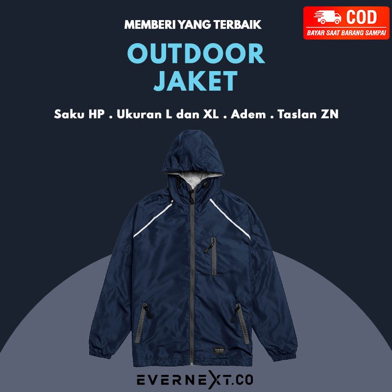 Jaket Cowok Hodie Outdoor Parasut Adem Pria Evernext Distro Nyaman Outdoor Kerja Kuliah Kerja COD