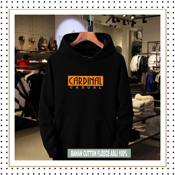 SWEATER HOODIES PRIA WANITA CRDNL KOTAK ORANGE PREMIUM / FASHION COWOK CEWEK / NEW STYLE /JAKET CASU