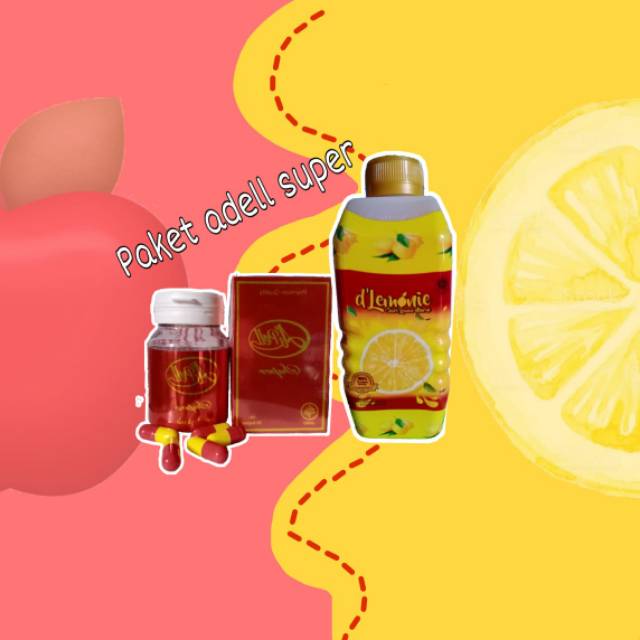 Paket adel super PEMBAKAR LEMAK 15 hari ( lemon 500 ml + apel super 15 kapsul)