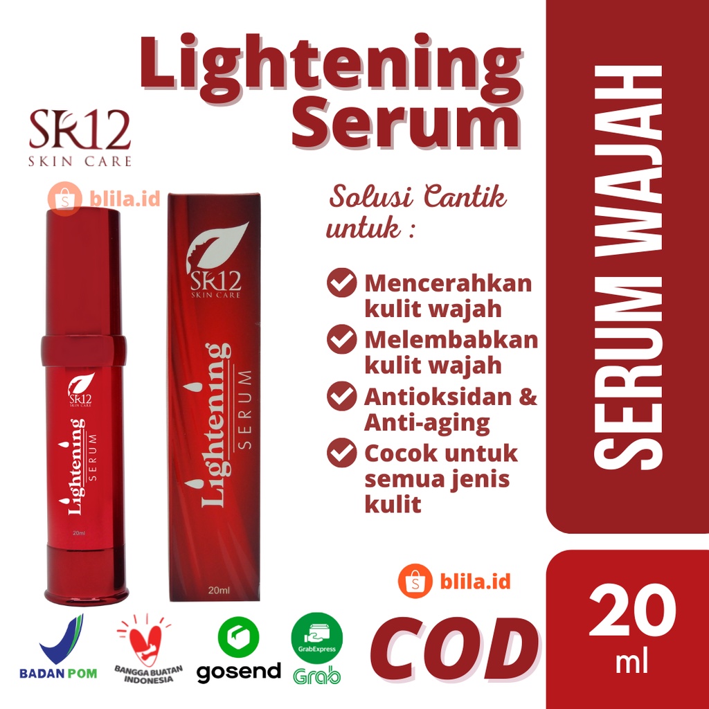 SERUM WAJAH - SERUM PENCERAH WAJAH - LIGHTENING SERUM 20ml SR12 - BRIGHTENING SERUM STANDARD BPOM