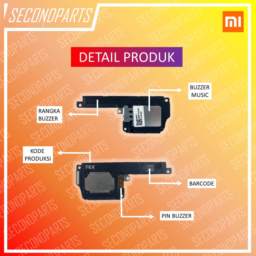 BUZZER SPEAKER MUSIC LOUDSPEAKER XIAOMI MIA2 MI A2 / MI6X MI 6X ORIGINAL COPOTAN