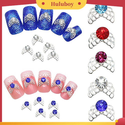 Huluboy Huluboy♡ 10pcs Stiker Berlian Imitasi 3D Hollow Untuk Dekorasi Manicure DIY