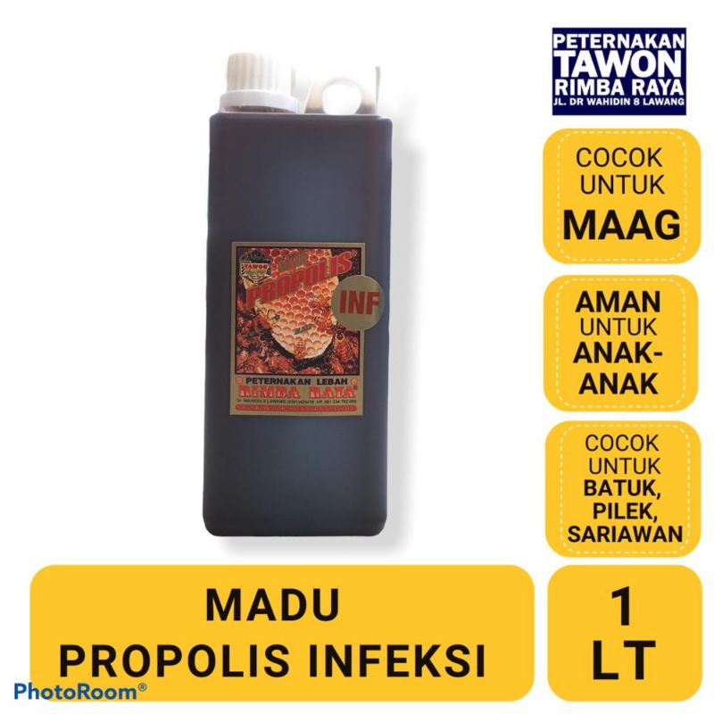 

Madu Propolis Infeksi - Peternakan Tawon Rimba Raya 1 Ltr(1000ml) kemasan jurigen