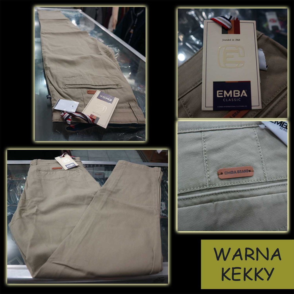 celana pria EMBA classic katun warna kekky
