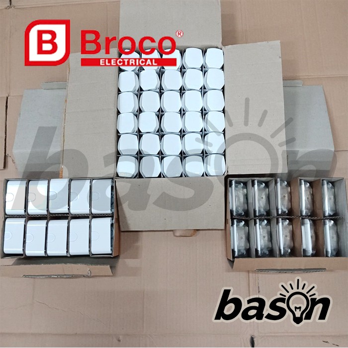 Broco Galleo Snow White | Stop Kontak AC Set | Socket Outlet SET OB 13A