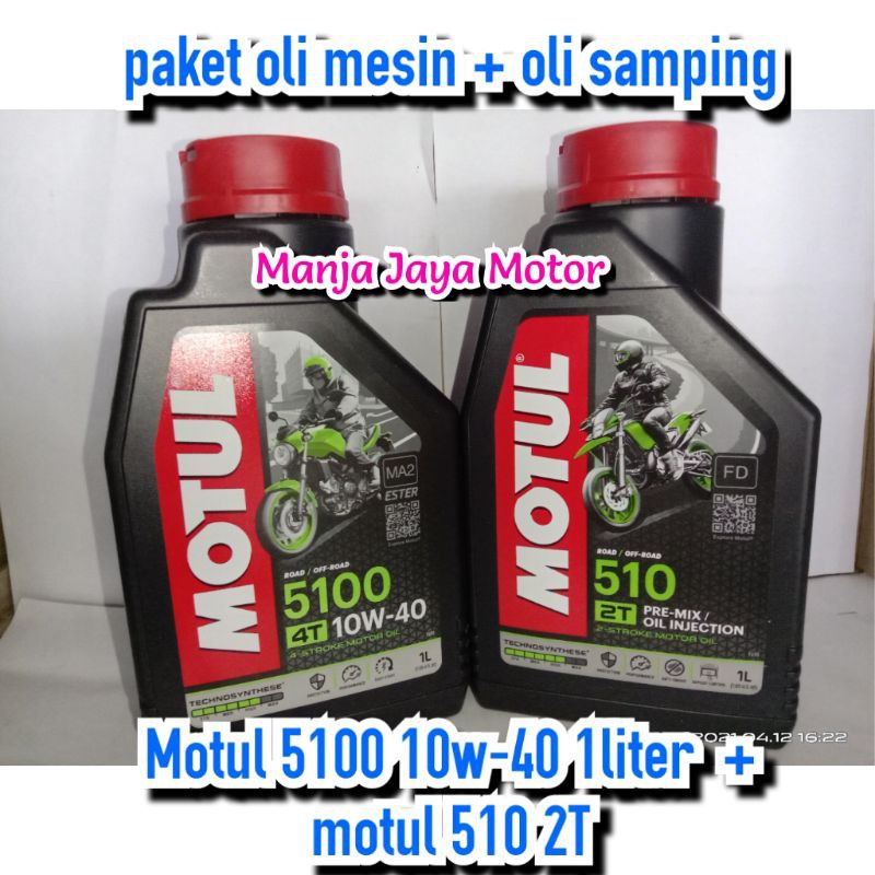 paket hemat oli motul 5100 1liter+ motul 510 2T 1liter