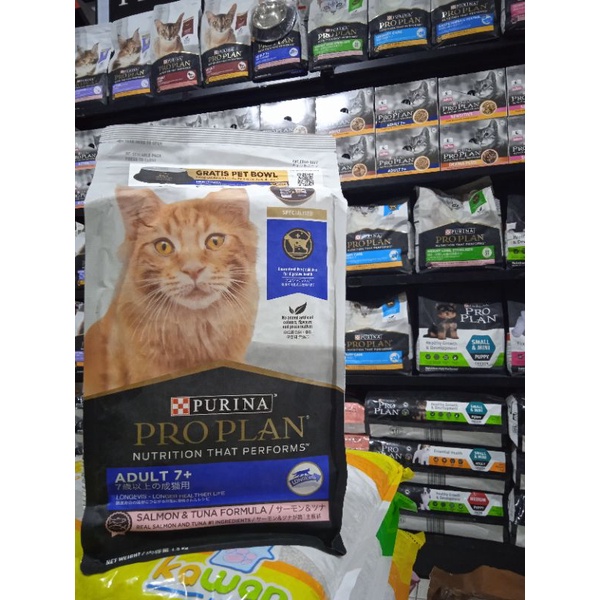 Proplan cat adult 7+ salmon &amp; tuna formula 1,5kg makanan kucing