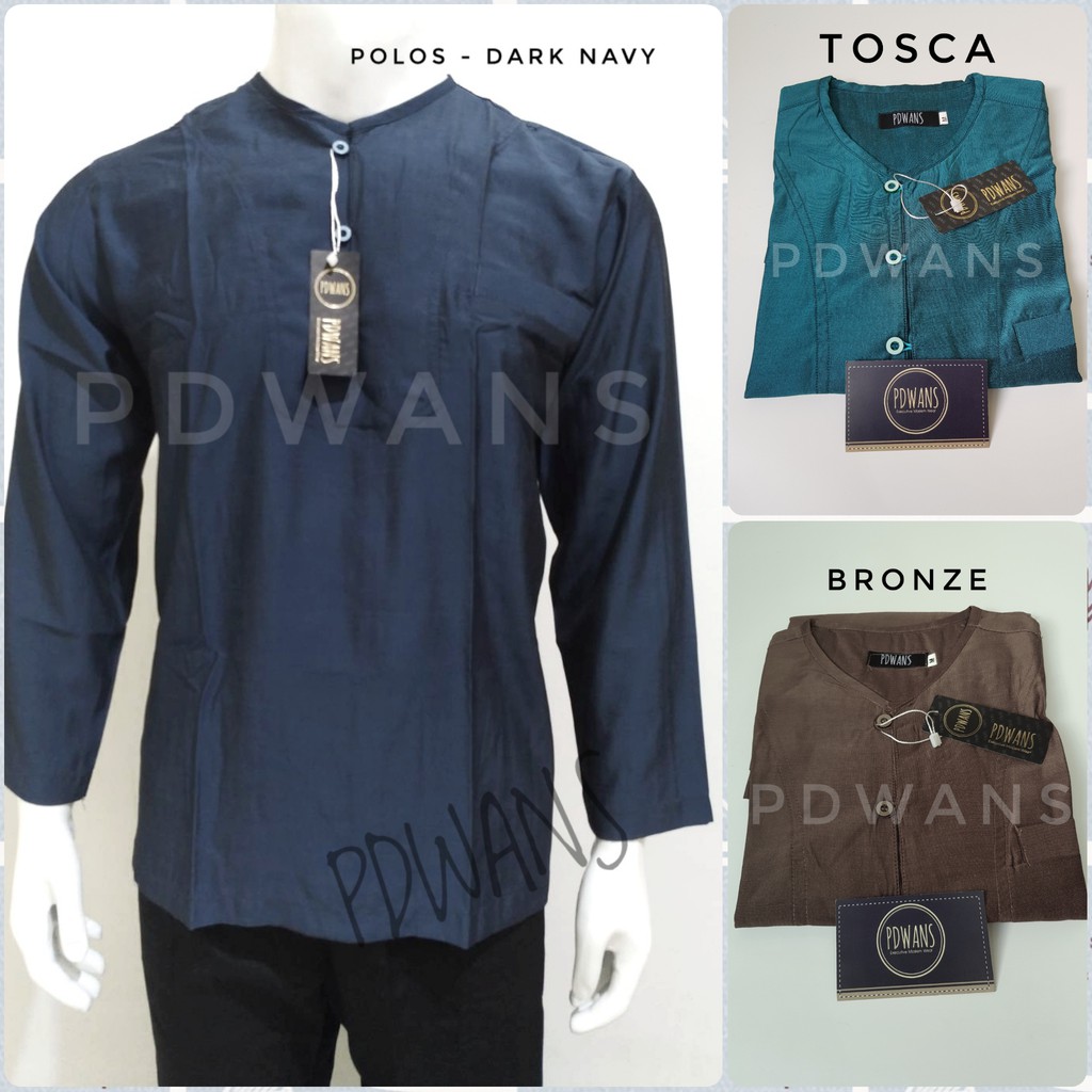 Baju Koko Polos Lengan Panjang Seri Warna PDWANS