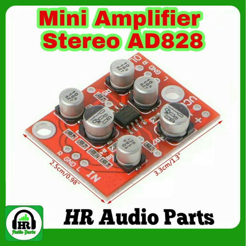 Mini Amplifier Stereo AD828 Hi-Fi Pre-Amplifier Buffer DC 5V -15V