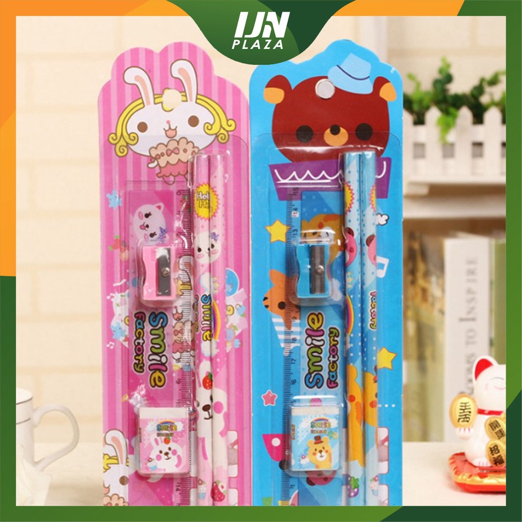 ❤ IJN ❤ SET ALAT TULIS SEKOLAH 5 in 1 KARAKTER LUCU / MINI STATIONERY