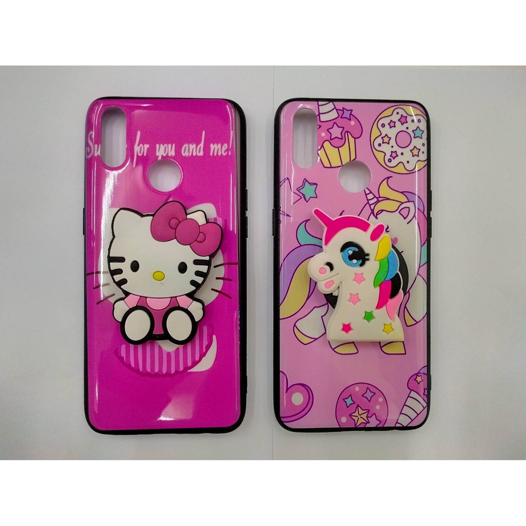 Case REALME 3 PRO Case Fuze Glass Plus Popsocket Karakter