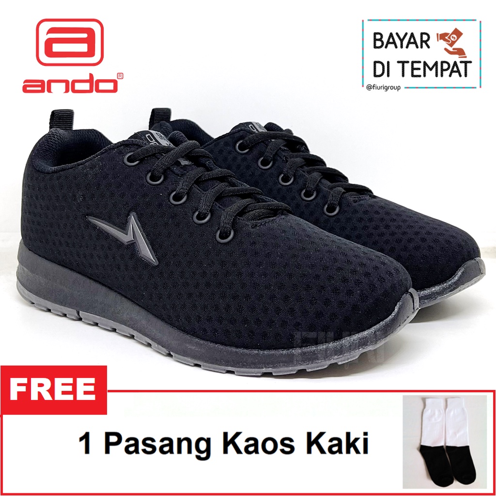 FIURI - ANDO ORIGINAL - SIP 37 37-40 FULL HITAM - SEPATU SNEAKERS SPORT KANVAS SOL KARET WANITA PRIA - SEPATU KETS TRENDY ANAK PEREMPUAN LAKI-LAKI - SEPATU OLAHRAGA LARI FITNES SENAM KERJA KULIAH SEKOLAH SD SMP SMA BERTALI CEWEK COWOK MURAH PROMO DISKON