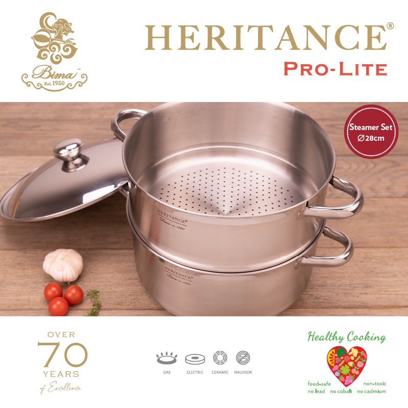Bima Heritance Pro-Lite 2-Tier Steamer 28cm