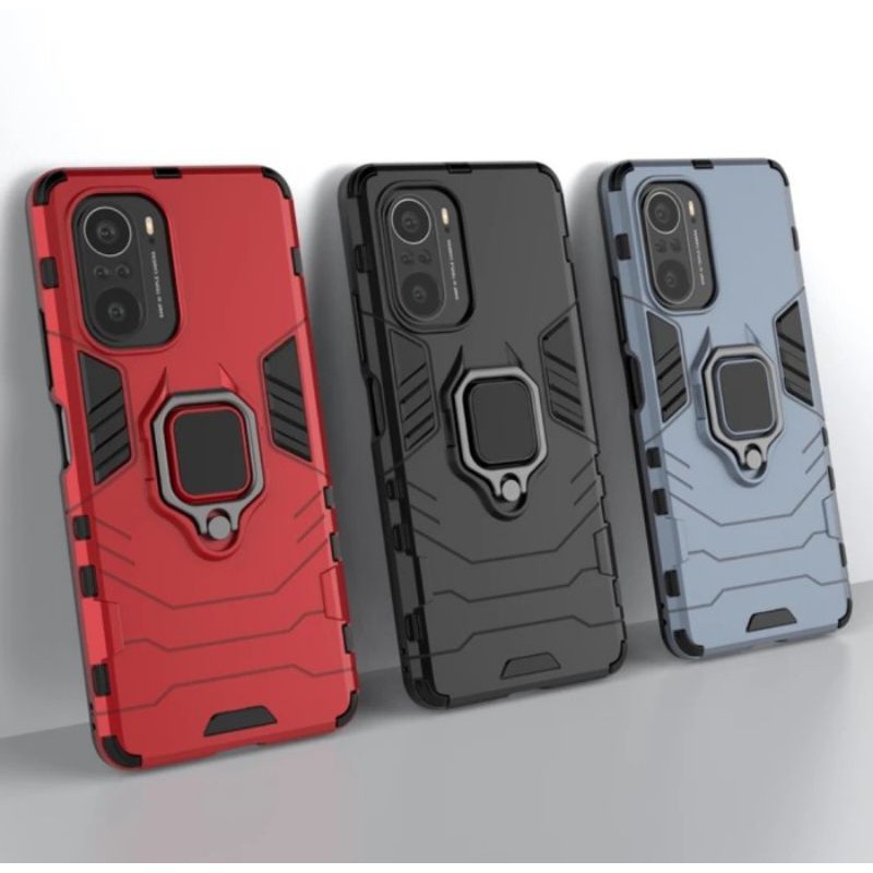 Case Xiaomi Poco F3 PocoF3 Biasa Hardcase Ring Iring Casing Cover Robot Bumper Hp Sarung Hard
