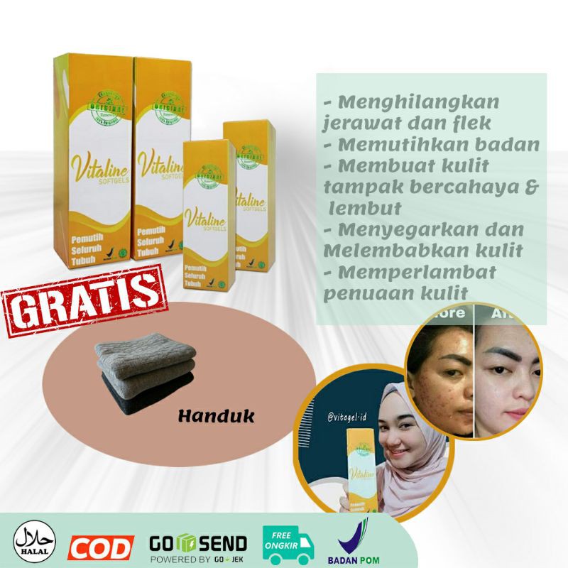 Vitagel Vitaline Softgel Vitamin Kulit Pemutih Kulit Badan Pemutih Seluruh Tubuh