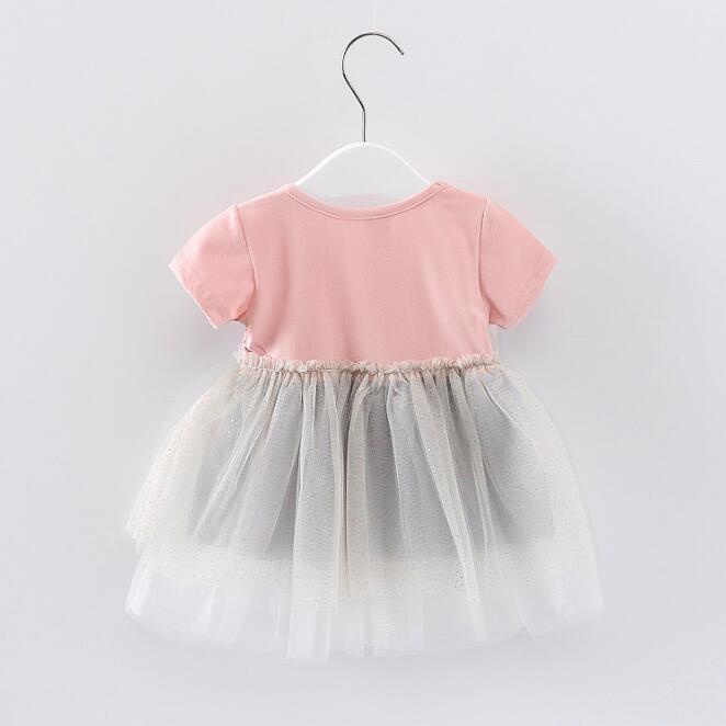 Dress anak bayi Tile Pink Pita Silver - Baju Baby Bayi Anak Gaun Tile Tulle Pesta Elegan Balita-1