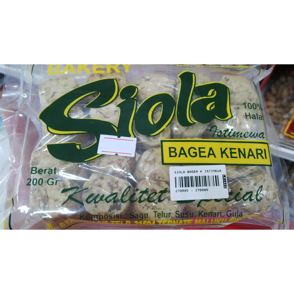 

Siola Bagea Kenari Hijau Kuning 200 gr - Ole - Ole / Jajanan / Cemilan / Kue Khas Manado Ternate