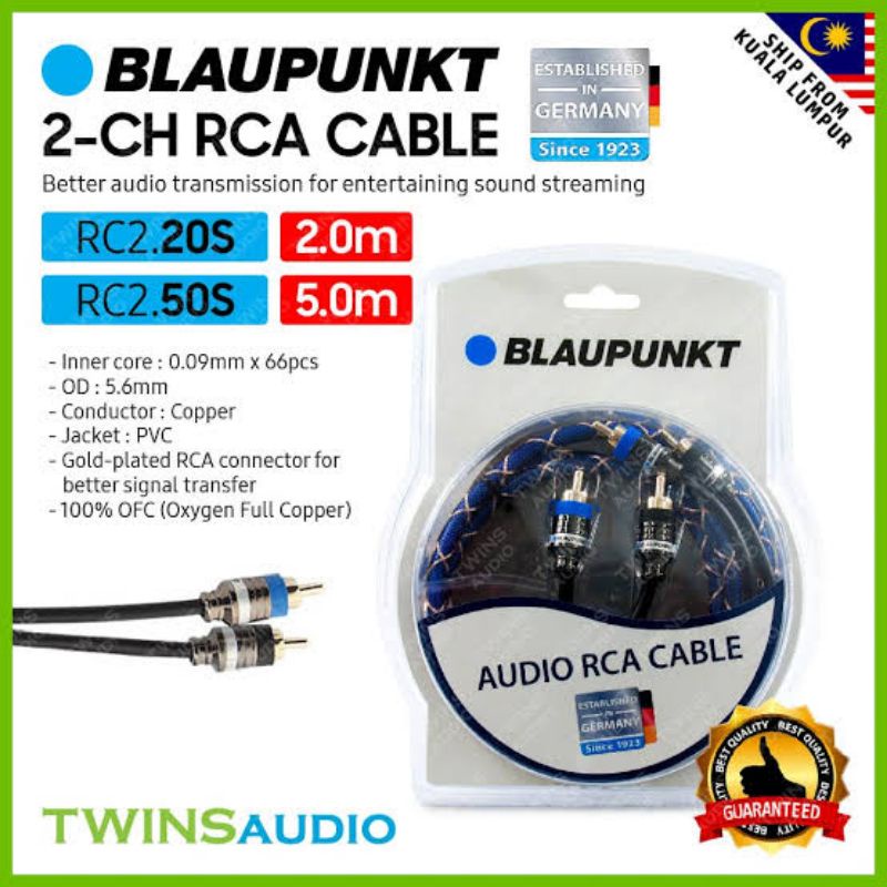 Kabel Rca OFC Blaupunkt 3Meter