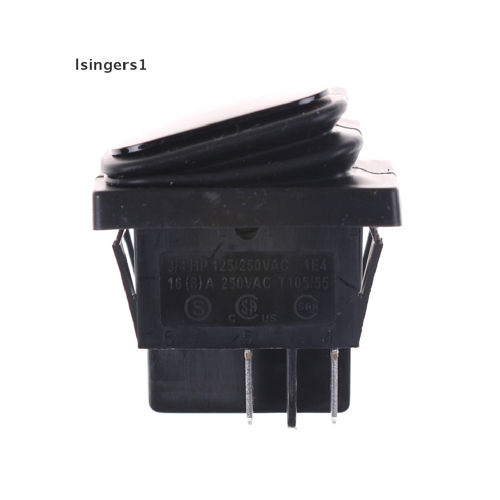 (lsingers1) Saklar Rocker Switch DPST 4-pin 2 Posisi 16A 250V Anti Air Warna Hitam T85